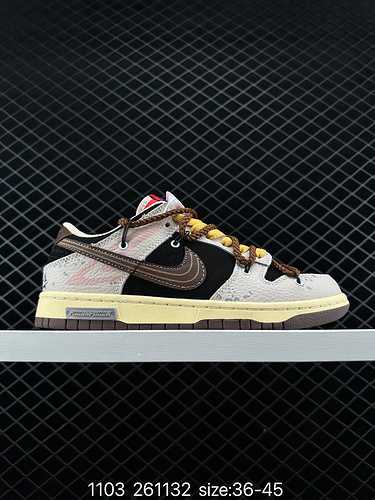 6 NIKE DUNK LOW SB Scarpa da skateboard decostruita con doppia cinghia decostruita con marchio Co qu