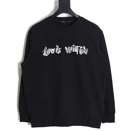 Maglione girocollo con stampa graffiti LV Louis Vuitton 23FW