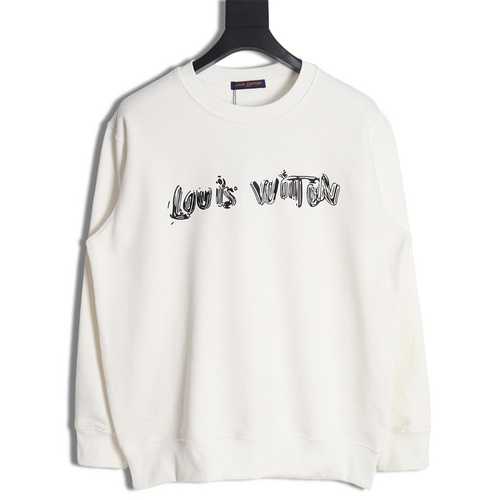 Maglione girocollo con stampa graffiti LV Louis Vuitton 23FW