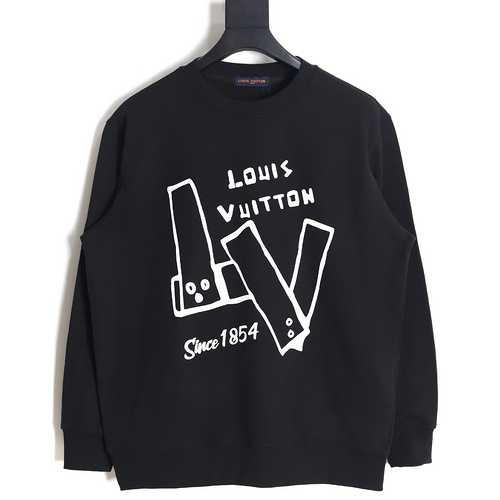 Maglione girocollo con stampa a blocchi LV Louis Vuitton 23FW