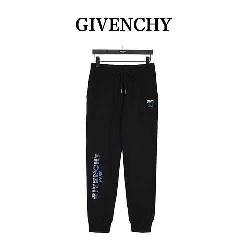 Pantaloni con protezioni ricamate con logo GVCGivenchy a contrasto con quattro palazzi della peste