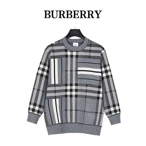 BBRMaglione in maglia a righe scozzesi di Burberry