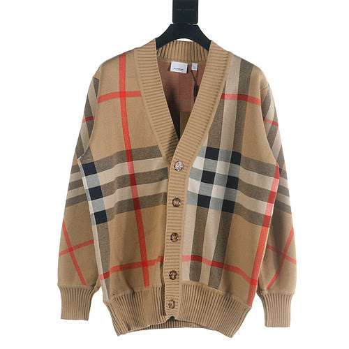 Burberry BBR 23FW Maglione cardigan scozzese grande