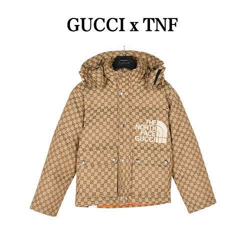 Piumino Gu cci Guchi X TNF North Co marchiato AOP Old Flower Logo