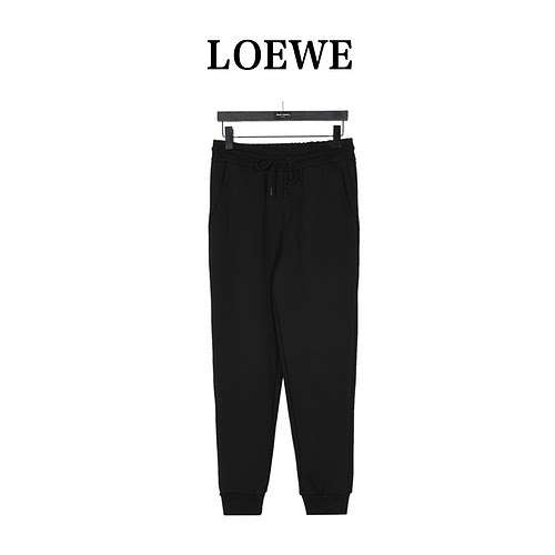 Loe we Loewe x Hals Mobile Castle Flame ricamato pantaloni in pelle con tasca in velluto goffrato