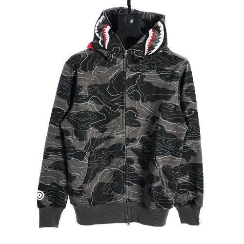 Felpa con cappuccio con zip pieghevole Camo Shark BA PE