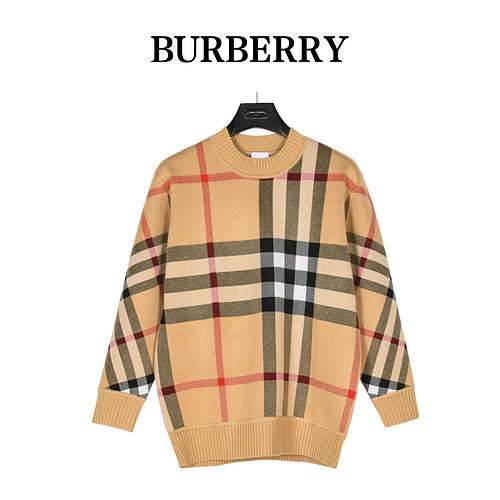 BBRMaglione in maglia a righe scozzesi di Burberry