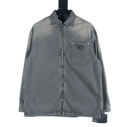 Cappotto con cerniera in denim Prada PRD 23FW