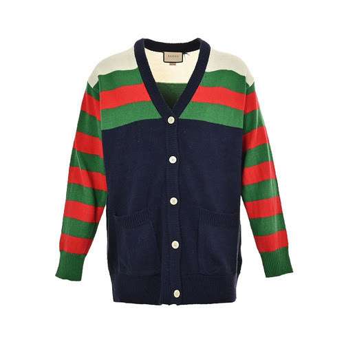 GucciGucci Cardigan maglione rosso verde a contrasto