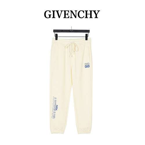 Pantaloni con protezioni ricamate con logo GVCGivenchy a contrasto con quattro palazzi della peste