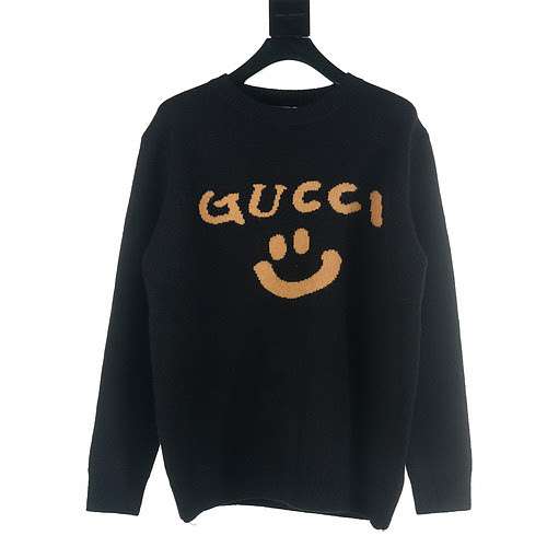 Gu cciGucci GUC 23Fw Maglione girocollo jacquard con volto sorridente