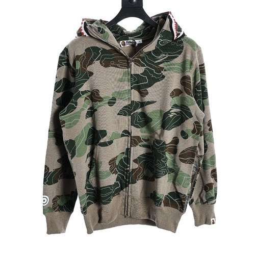 Felpa con cappuccio con zip pieghevole Camo Shark BA PE