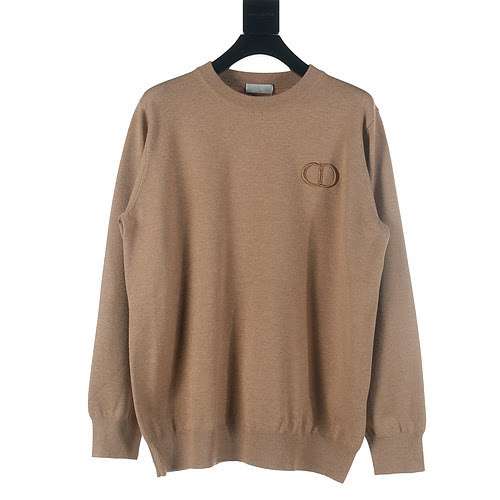 Maglione girocollo lavorato a maglia CD Dior CD 23Fw ricamato