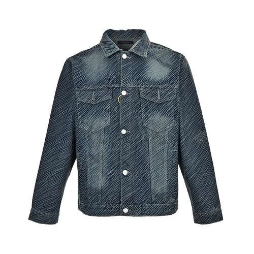 Giubbotto in denim a righe diagonali LV23Fw