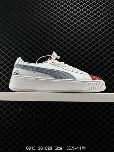 4 Puma PUMA Suede Platfotm Gold Sandwich Thick Sole Gold Label Leather White Black White Pink Small 