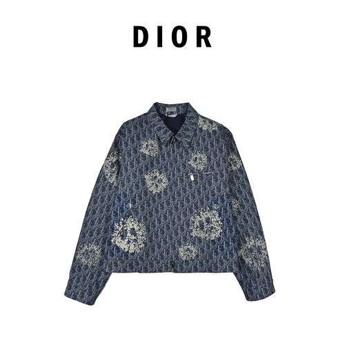 CD Dior 23ss Nuovo cappotto con cerniera a fiori antichi AOP