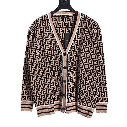 Maglione cardigan jacquard FEN DI AOP Double F