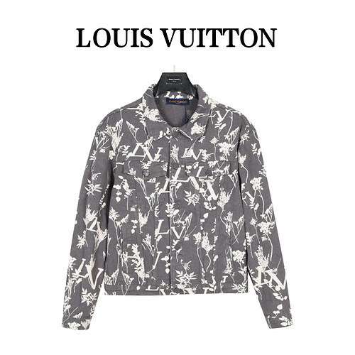 Cappotto in denim con lavaggio floreale LVLouis Vuitton 23Fw Plant Letter