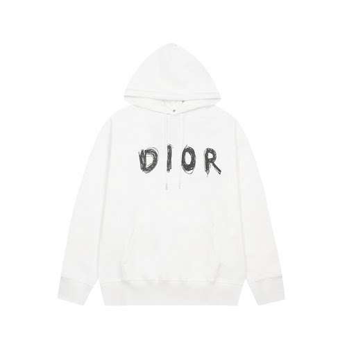 Maglione con cappuccio con logo Dior New Chest Bianco