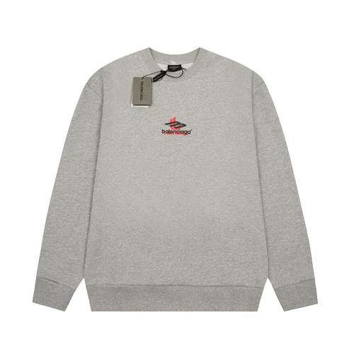 Maglione girocollo BLCGBalenciaga con logo doppia ombra Grigio