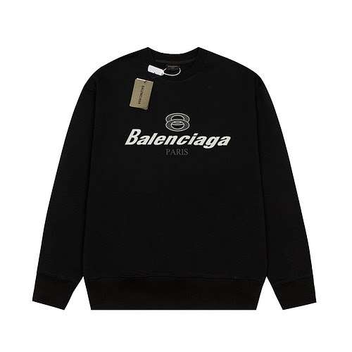 BLCGBalenciaga 24ss Autunno Inverno Maglione girocollo a doppio giro rovesciato Nero