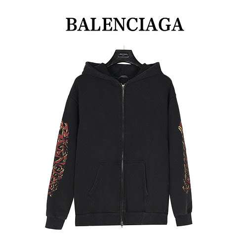 Cappotto con cappuccio con cerniera in sanscrito vecchio lavato BLCGBalenciaga 23Fw