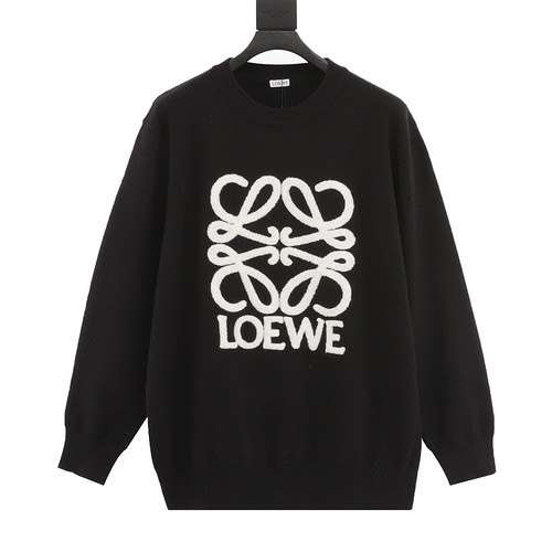 Maglione girocollo con logo ricamato Loe weLoewe 23Fw