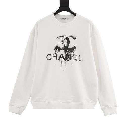 CHA NELMaglione girocollo con stampa inchiostro Chanel