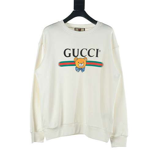 Gu cciGucci GUC 21Fw Maglione girocollo con stampa orso con cintura