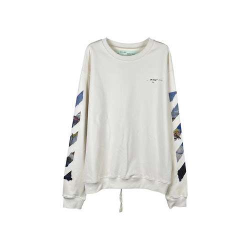 O FF W HITE CO VIRGIL ABLOH 19ss Monet pittura a olio stampa freccia maglione girocollo stile unisex