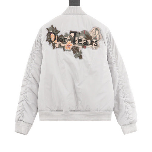 Bomber floreale con ricamo CD