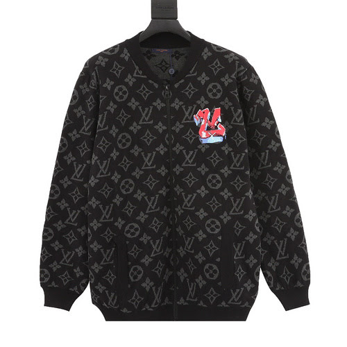 Cardigan con cerniera con stampa graffiti presbiti jacquard 1v 23Fw