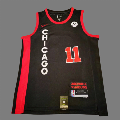 Bulls No. 11 DeMar DeRozan Black 24 New Season Embroidered Fan Edition Jersey