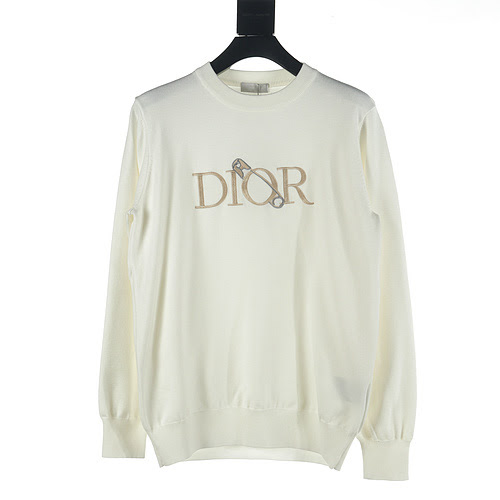 Maglione girocollo in maglia con ricamo Dior CD 23Fw