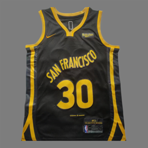 Warriors No. 30 Curry Black 24 New Season City Edition Jersey