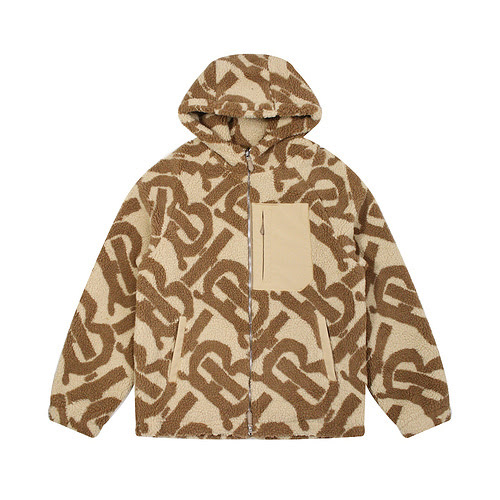 BBRBurberry 23SS nuova giacca autunnale in lana d'agnello con cappuccio stampato con lettera TB