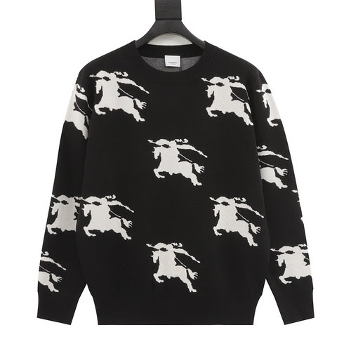 Maglione girocollo jacquard BBR 23Fw cavallo da guerra