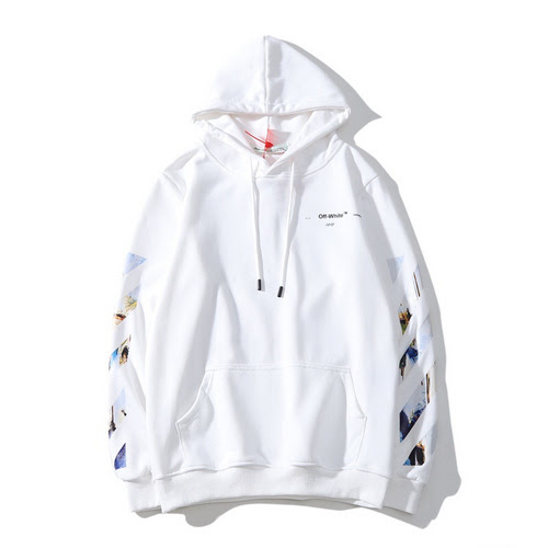 OFFWHITE CO VIRGIL ABLOH Felpa con cappuccio con stampa di frecce e pittura a olio di Monet anni 19s