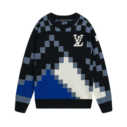 LV2023SS ultimo maglione pullover girocollo con motivo Fair Isle autunno e inverno