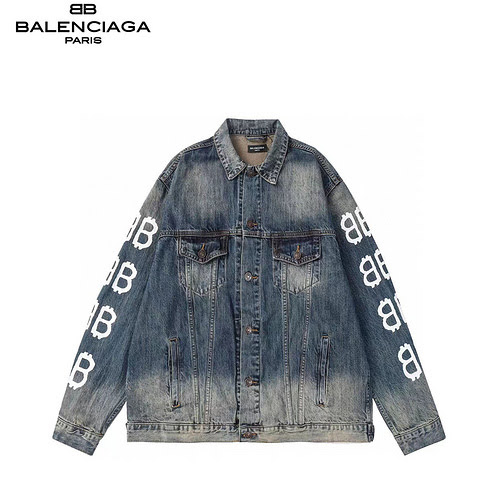 Giacca in denim BLCGBalenciaga SS23 double BB con stampa di lettere