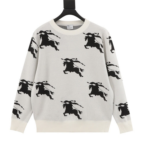 Maglione girocollo jacquard BBR 23Fw cavallo da guerra