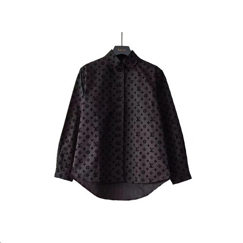 Camicia a maniche lunghe con LOGO floccato completamente stampato di LVLouis Vuitton, stesso stile p