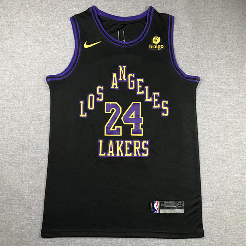 Lakers No. 24 Kobe Bryant Black 24th Season City Edition Jersey