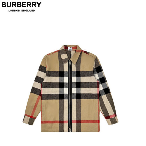 BBRCamicia giacca scozzese in lana di Burberry