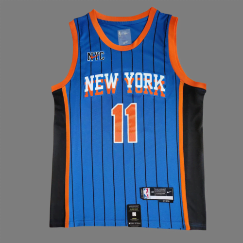Knicks No. 11 Jalen Brunson Blue 24 New Season City Edition Jersey