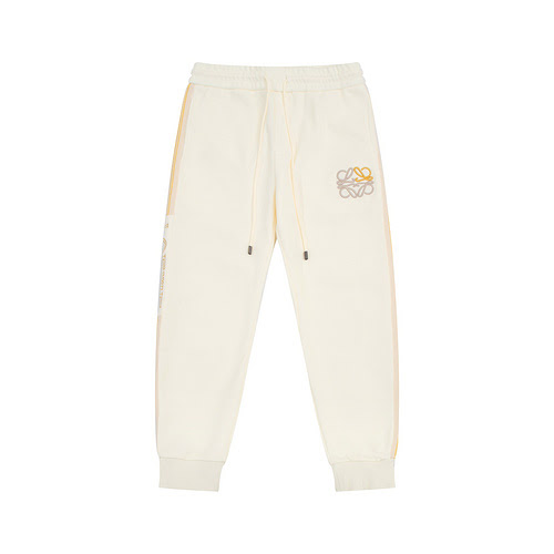 LOEWE Pantaloni Loewei ricamati a lettere color block con orli