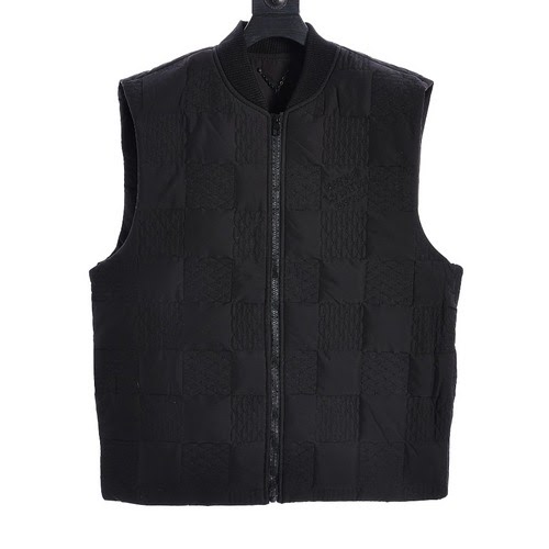 Gilet LV in cotone a scacchiera tridimensionale