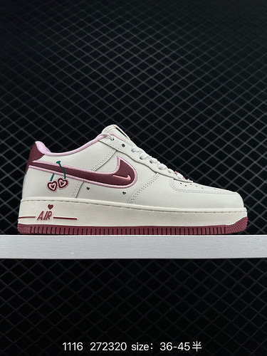 Autentiche sneakers sportive casual versatili Nike Air Force Low Cherry Air Force One, morbide prest