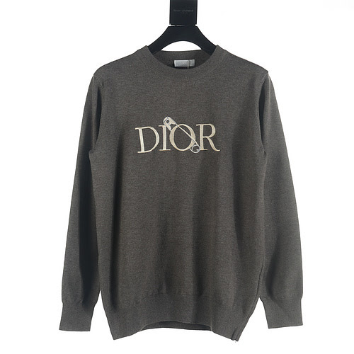 Maglione girocollo in maglia con ricamo Dior CD 23Fw