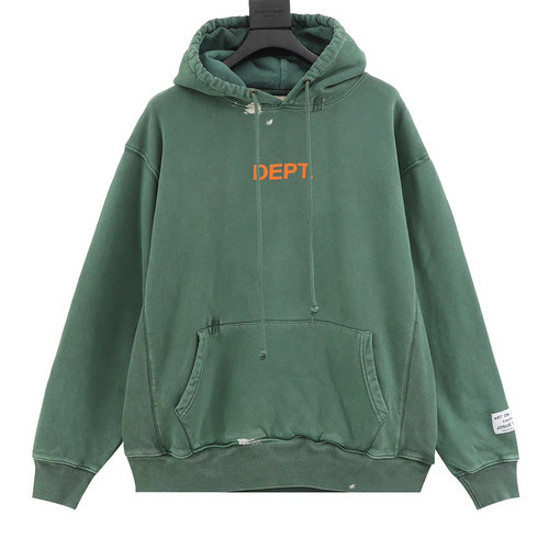 GD 22FW Felpa con cappuccio dipinta di lettere inglesi graffiti verde lavato